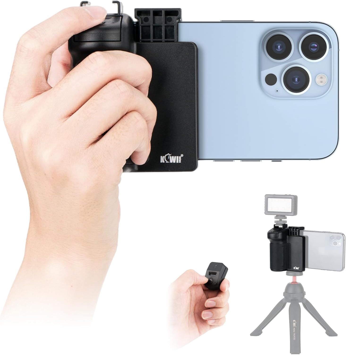 Twinsim 3-in-1 Smartphone Camera Grip with Bluetooth Remote and Cold Shoe Mount for iPhone