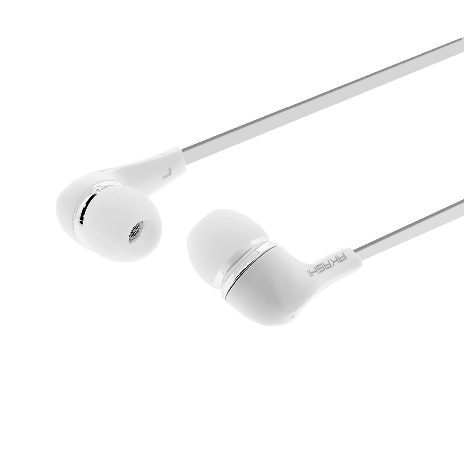 Auriculares estéreo Akashi con control remoto y conector de 3,5 mm - Blanco