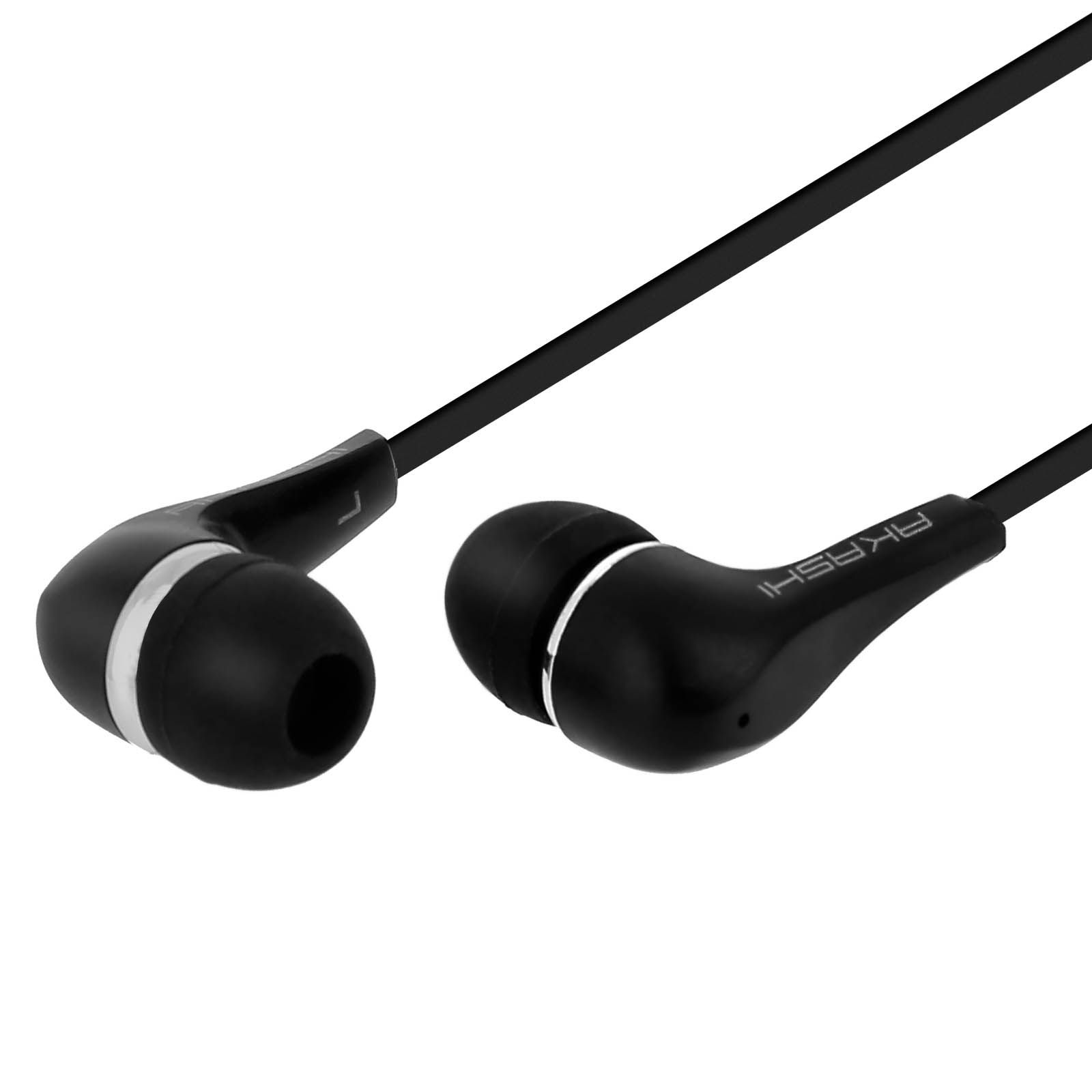 Auriculares estéreo Akashi intraauriculares con control remoto y jack de 3,5 mm - Negro