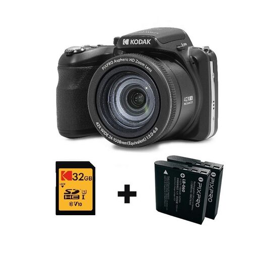 Kodak PIXPRO AZ425 Digital Camera Black + Extra Battery LB060 + 32GB Memory Card