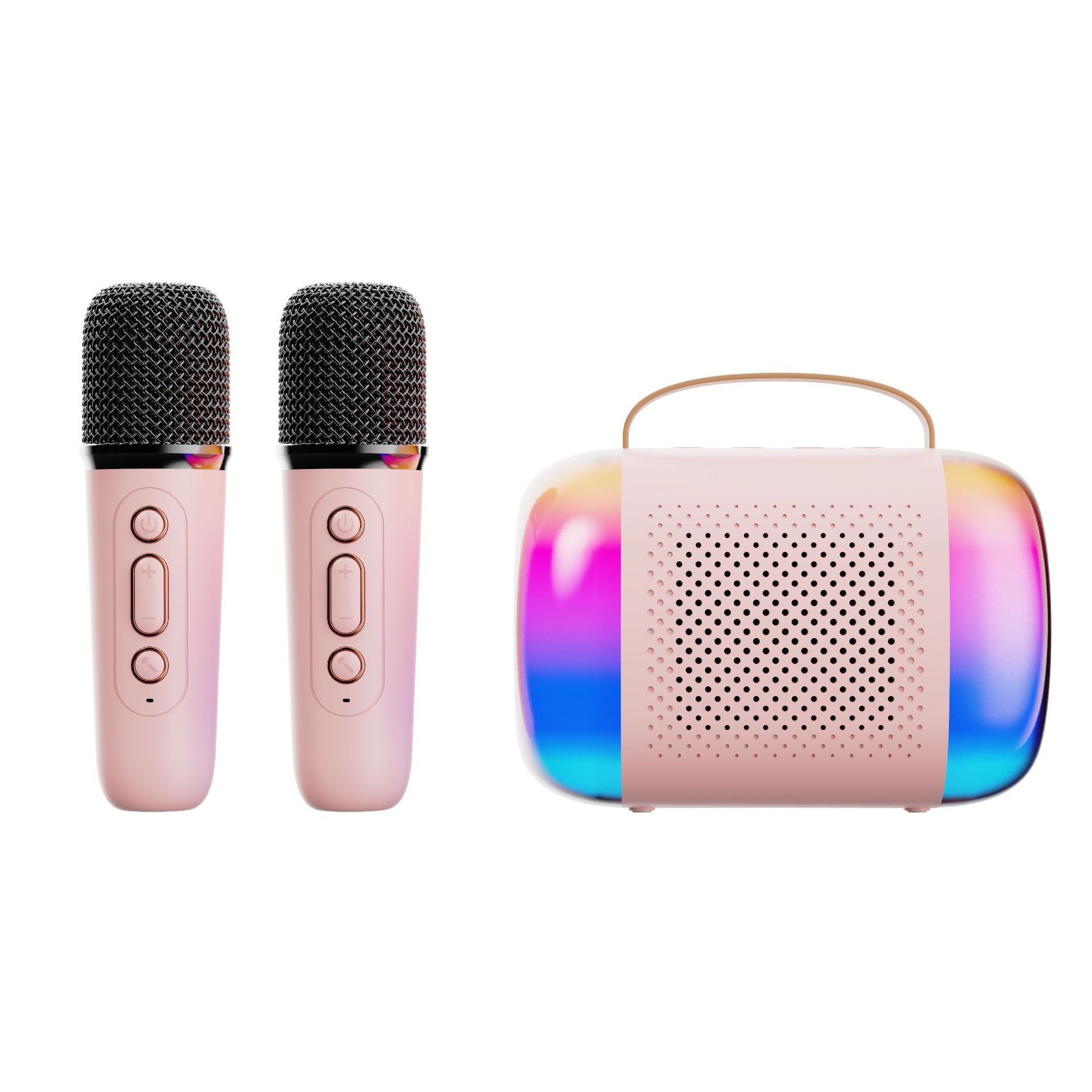 Y5 - Bluetooth Karaoke Microphone for Home with Double Mic (Pink)