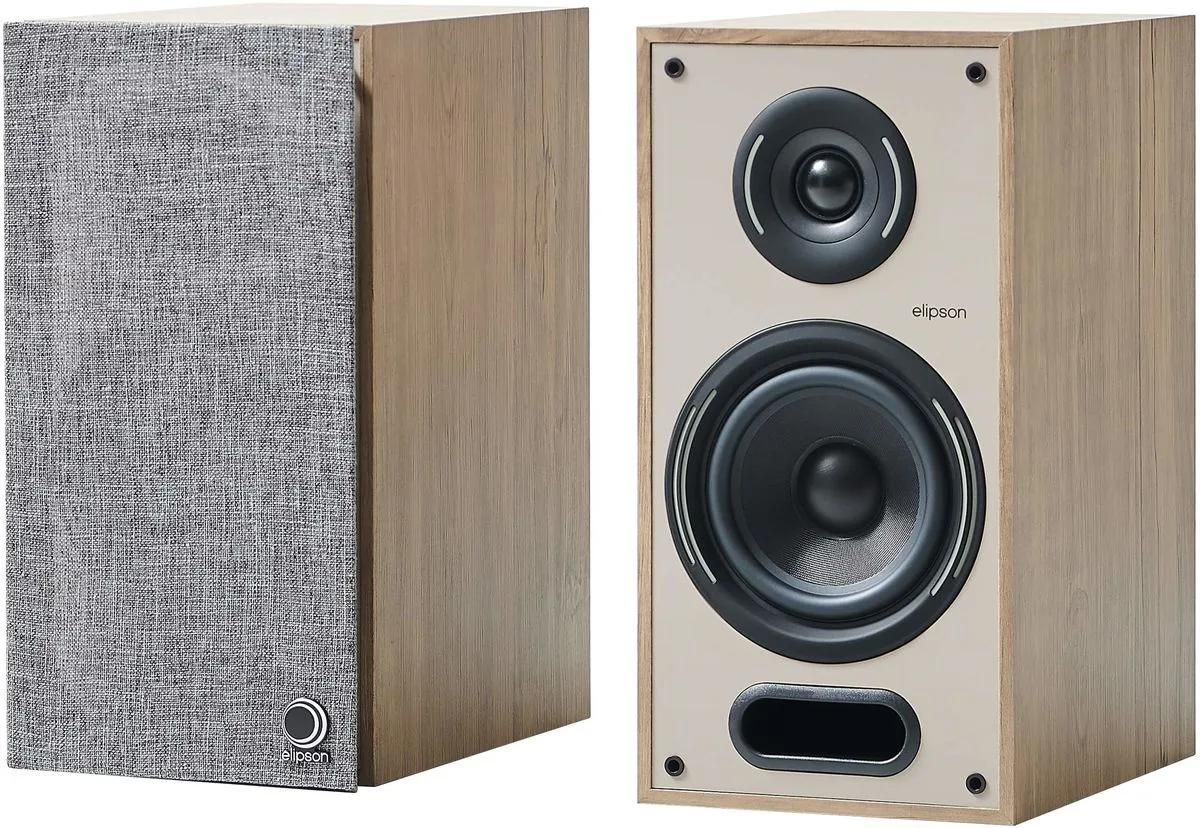 Elipson Horus 6B Bookshelf Speaker (Light Wood, Beige) - Pair