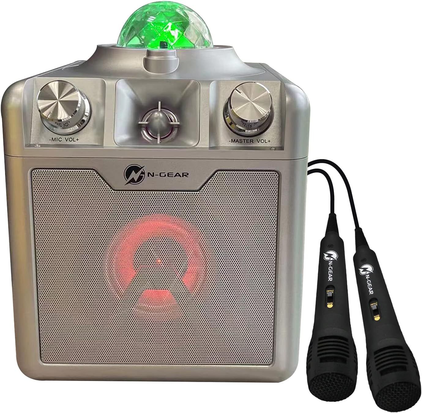N-Gear Disco Star 710 Children's Music Box and Karaoke System with Disco Ball and Laser, 50W Party Lights and Microphone