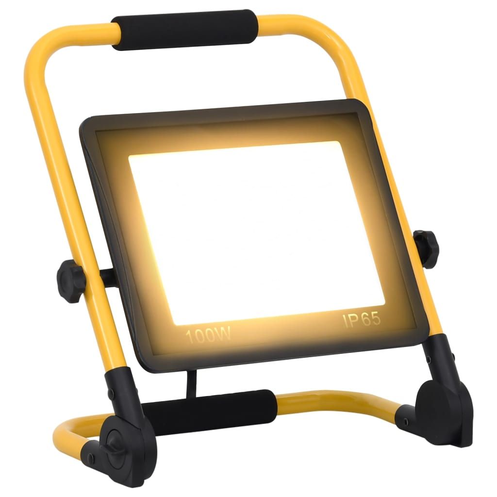 VIDAXL 100W LED Projector Light with Handle, Warm White
