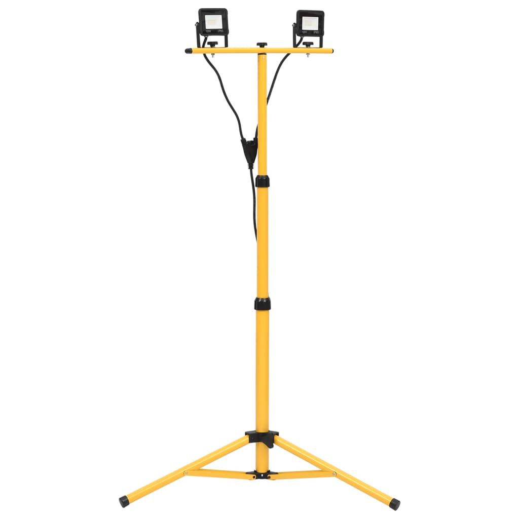 VIDAXL 2x10W LED Projector Light with Tripod (Warm White)