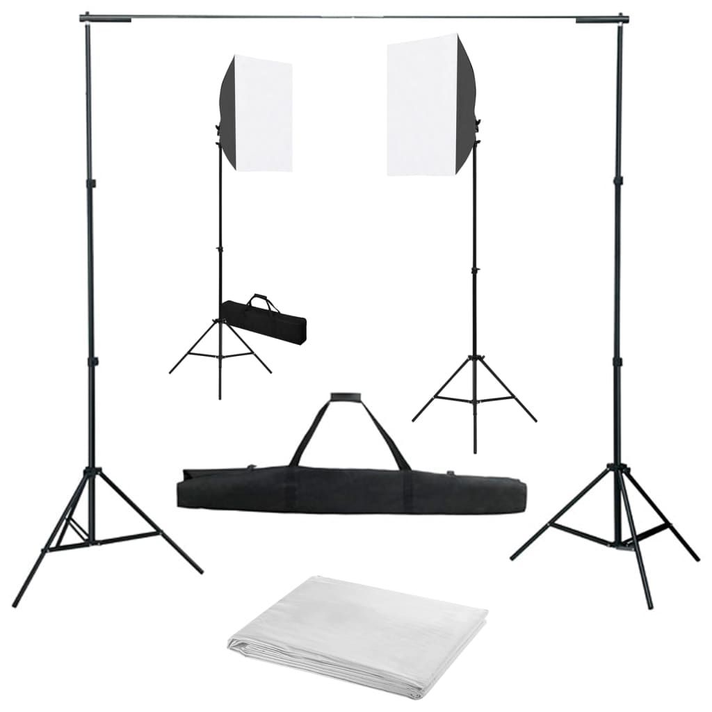 VIDAXL Studio Light Kit with Light Boxes and Background