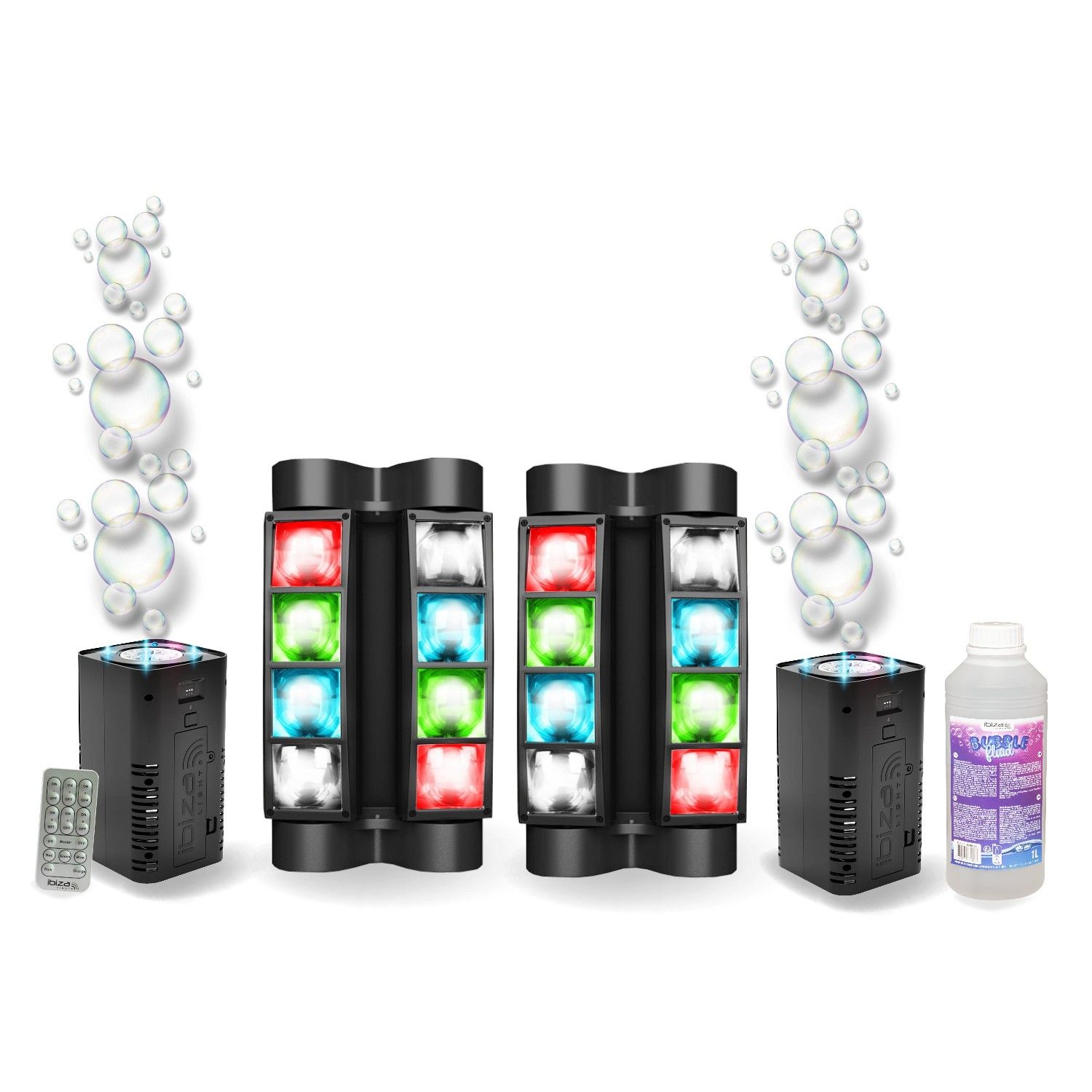 Ibiza Light Pack DJ 2 Effects Spider Ibiza LED8-MINI - Bubble Machines Dream Bubble - Party Bar Anniversary