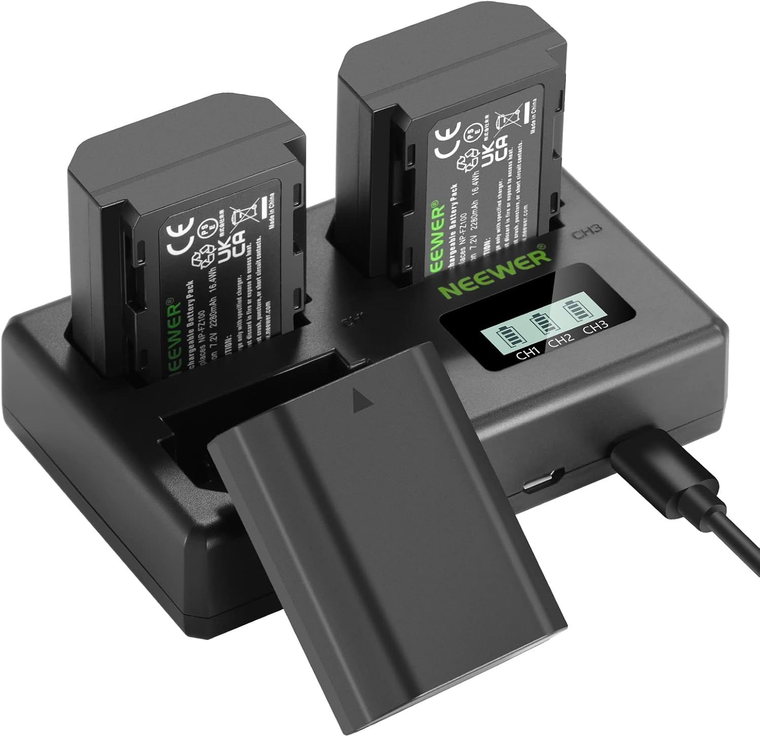 Lot de 3 batteries et chargeur Neewer NP-FZ100
