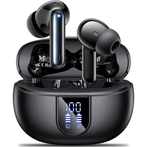 C4U® X500 Wireless Bluetooth Headphones, Bluetooth 5.3, 30H Battery Life, ANC & ENC