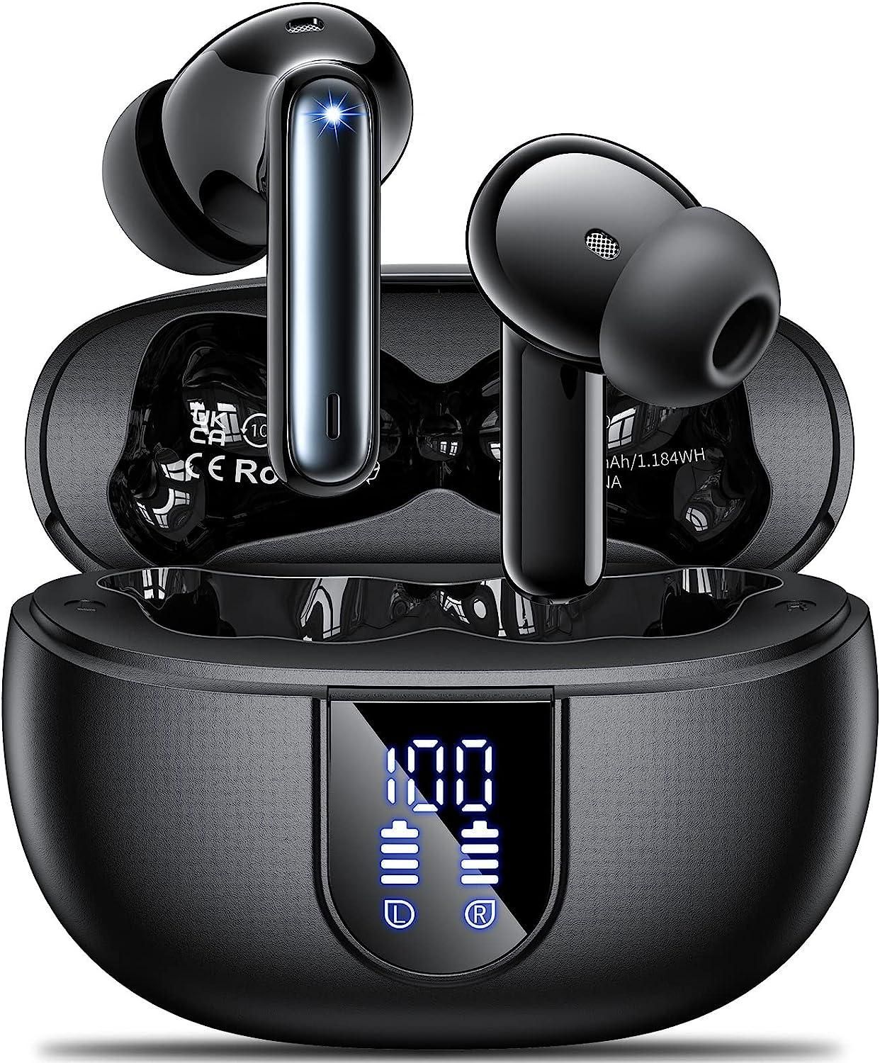 C4U® X500 Wireless Bluetooth Headphones, Bluetooth 5.3, 30H Battery Life, ANC & ENC