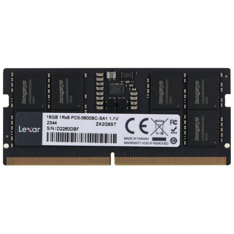 Lexar DDR5 16GB SO-DIMM 5600MHz (PC5-44800) CL46 1.1V ECC Module