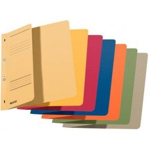 Leitz A4 Red File Folder, 250gsm, 1/2 Front Cover, 80mm Slit, 170 Sheet Capacity, Perforated