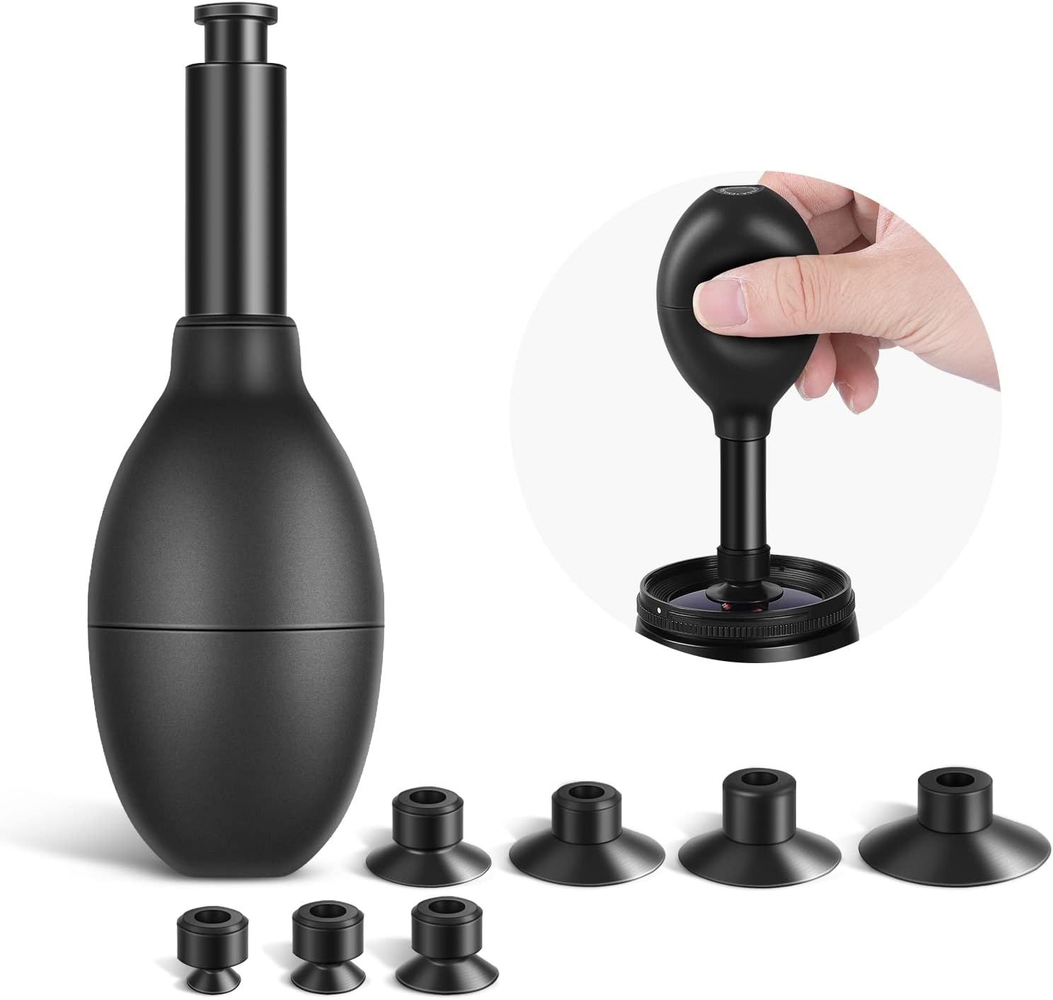 Neewer 8-in-1 Lens Suction Kit with 7 Interchangeable Suctions for Lens, Watch and Electronic Component Repair