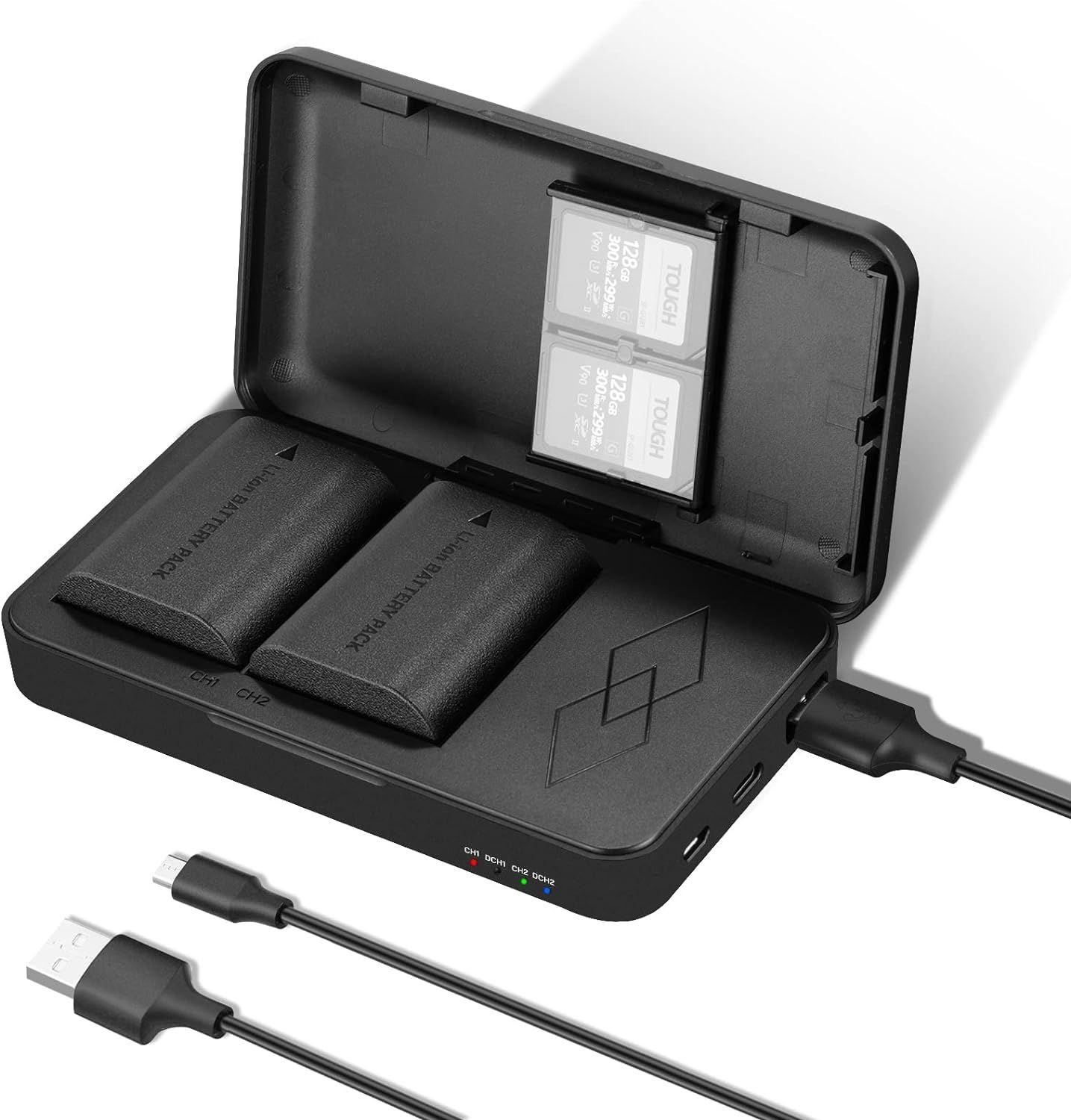 Kit de 2 baterías recargables Neewer LP E6N y estuche doble de carga USB para Canon 5D Mark II/III/IV, 60D, 6D Mark II, 7D/7D Mark II, 70D, 80D, 90D
