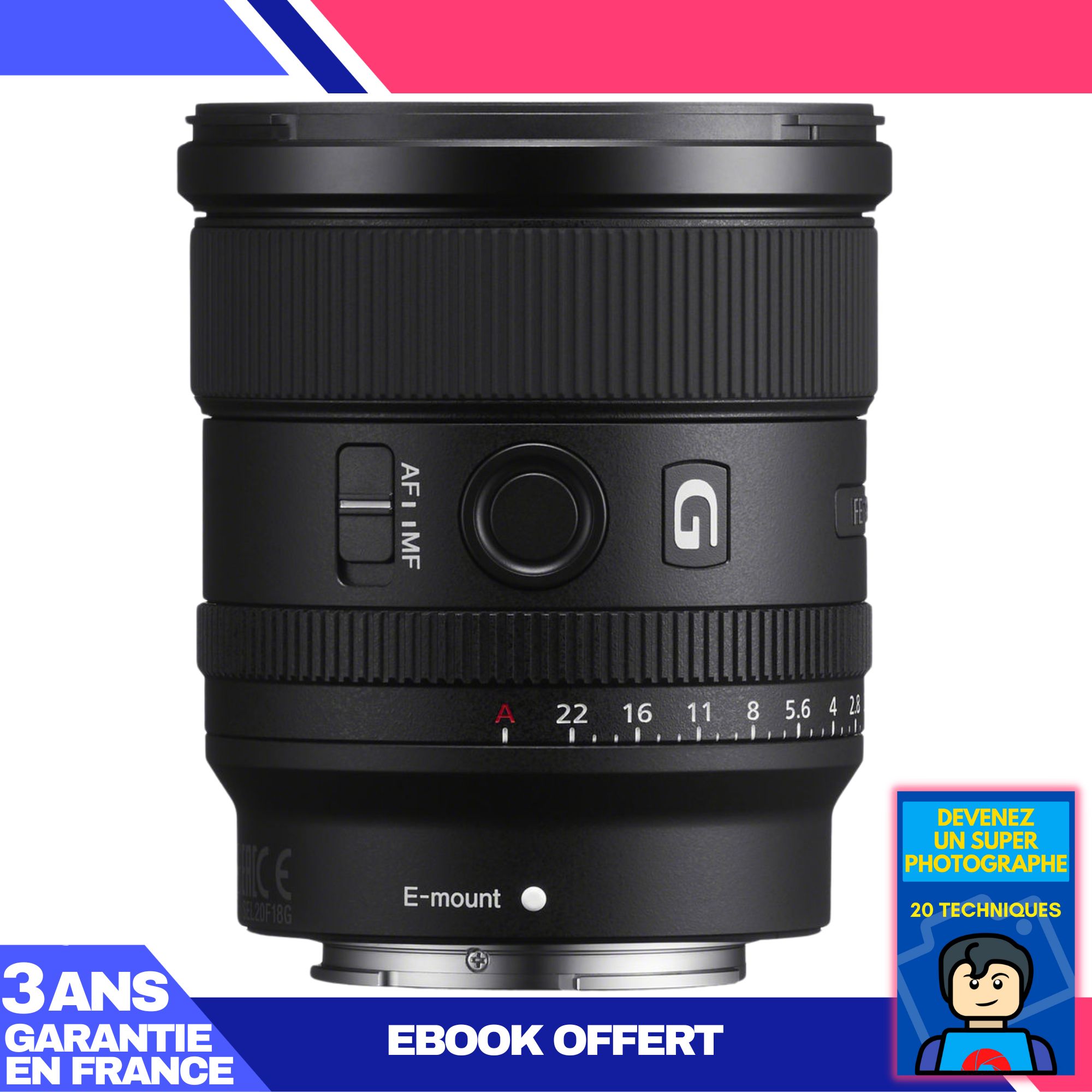 Sony FE 20mm f/1.8 G Lens + Ebook: Become a Super Photographer