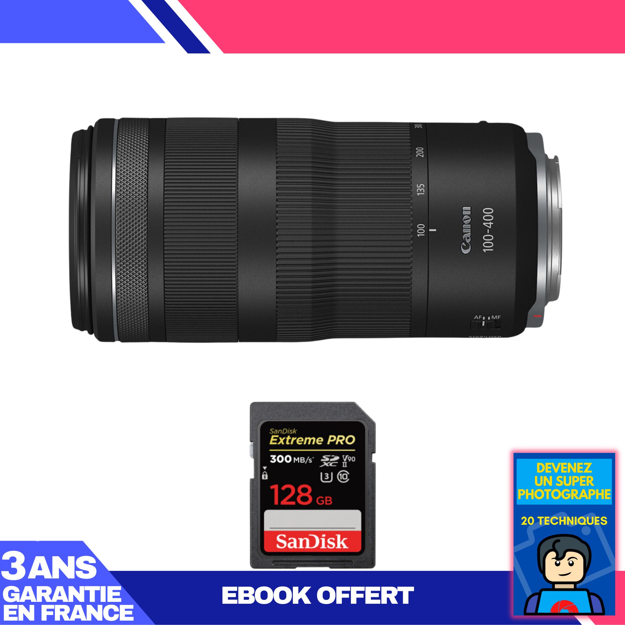 Canon RF 100-400mm f/5.6-8 IS USM Lens + 128GB SanDisk Extreme PRO SDXC Card