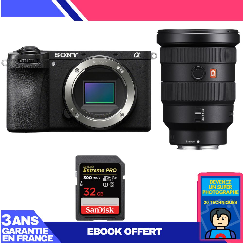 Sony A6700 Camera + FE 16-35mm f/2.8 GM Lens + 1 SanDisk 32GB Extreme PRO UHS-II SDXC Card + 'Become a Super Photographer' Ebook