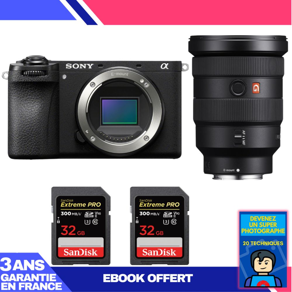 Sony A6700 Camera + FE 16-35mm f/2.8 GM Lens + 2 SanDisk 32GB Extreme PRO UHS-II SDXC Cards