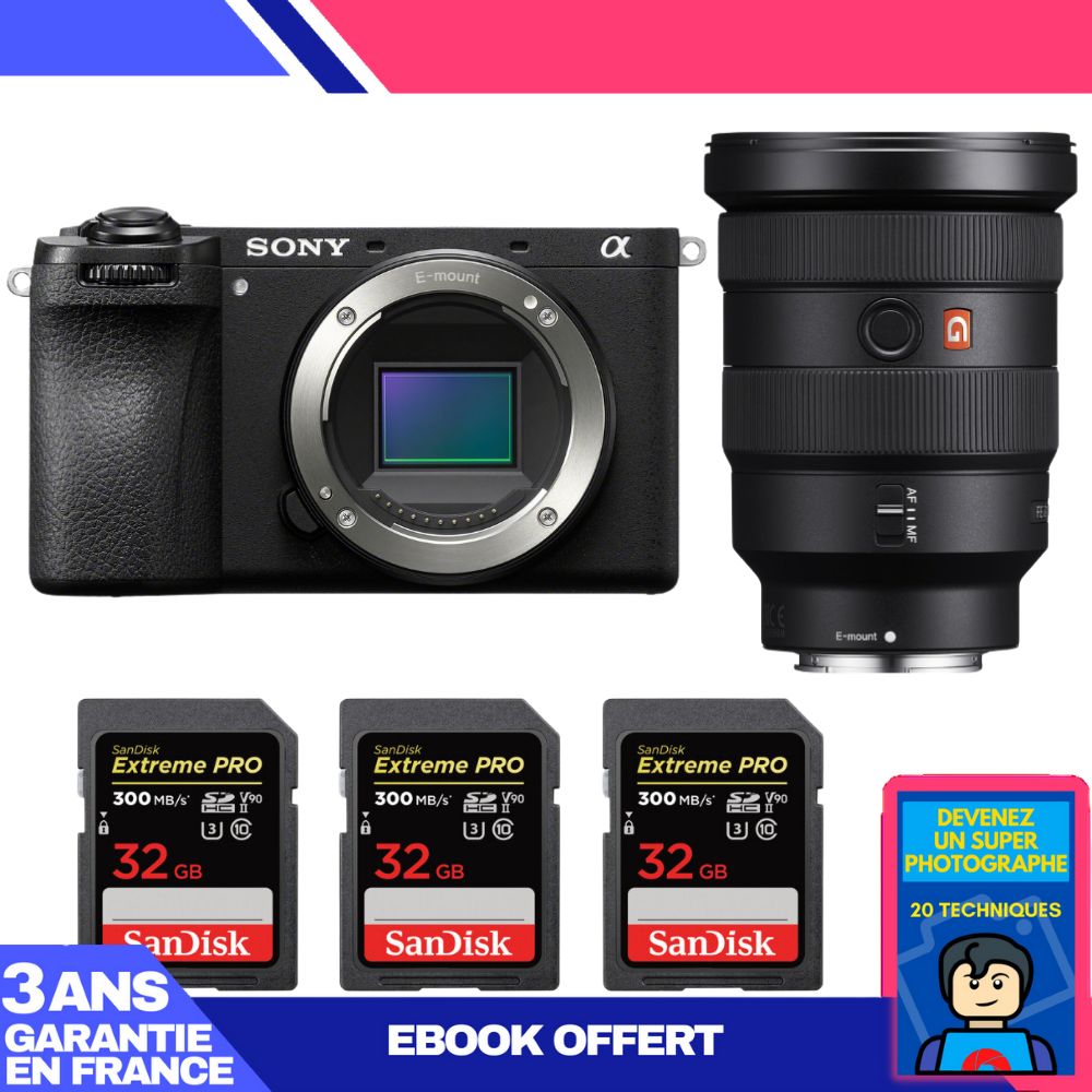 Cuerpo Sony A6700 + Lente FE 16-35mm f/2.8 GM + 3 Tarjetas SD SanDisk 32GB Extreme PRO UHS-II