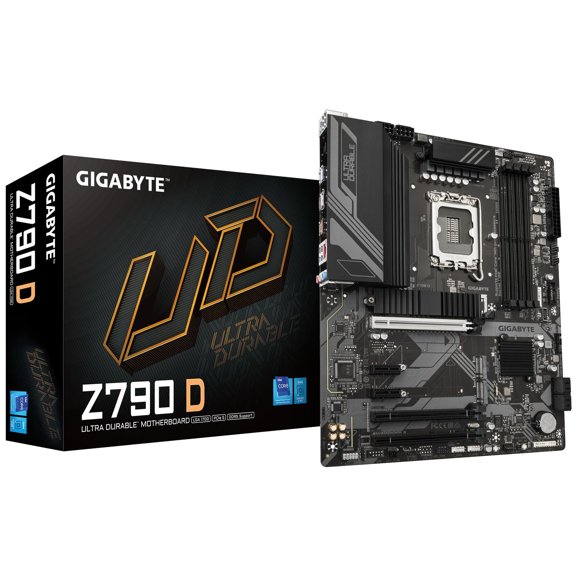 Gigabyte Z790 D Motherboard - Supports Intel Core 14th Gen Processors, Digital VRM 12+1+1 Phases, Up to 7600MHz DDR5 (OC), 3x PCIe 4.0 M.2