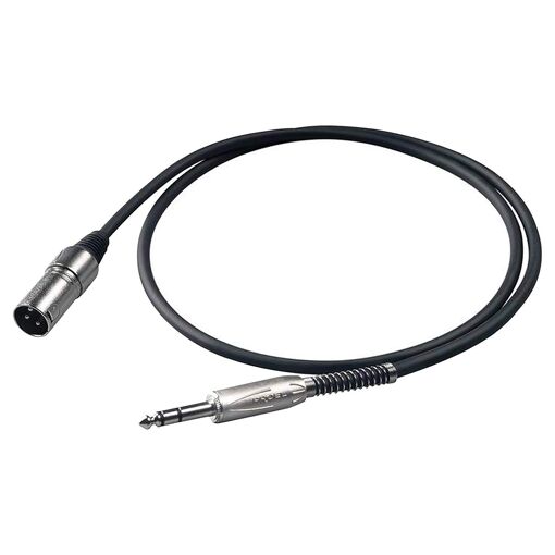 Câble Proel BULK230LU5 6,35 mm Mascul à XLR (3 broches) Féminin, 5 m, Noir