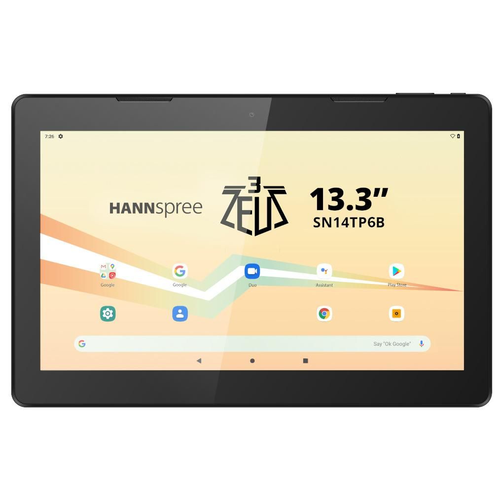 Zeus 3 Tablet by Hannspree - 13.3" HD, 6GB RAM, 128GB Storage, Android 13, Black