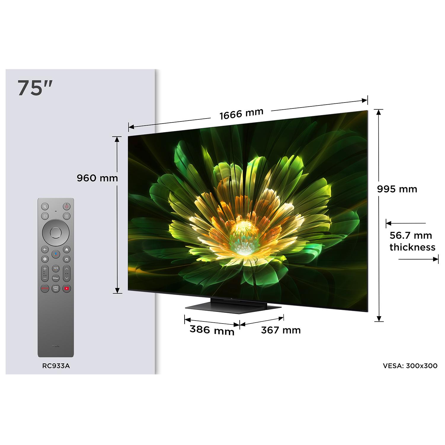 TV inteligente TCL 75C79K de 75 pulgadas 4K QD-Mini LED