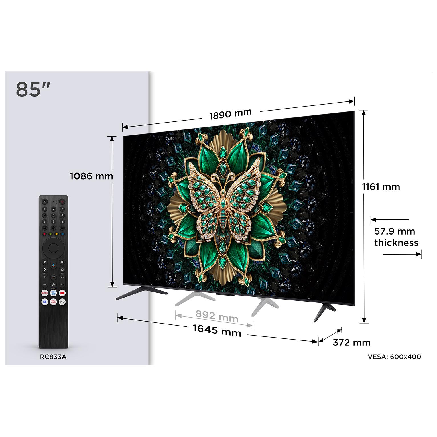 TCL 85-Inch 4K Ultra HD Smart TV (85C69K)