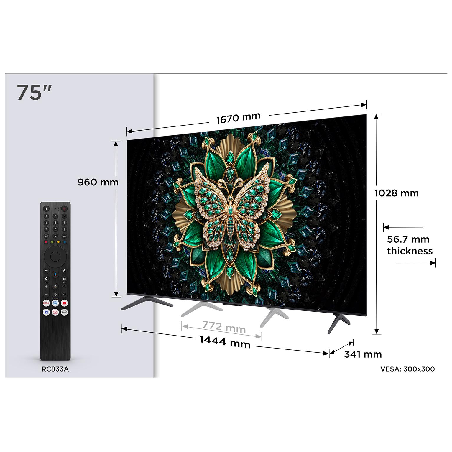 TCL 75-Inch 4K Ultra HD Smart TV with Wi-Fi