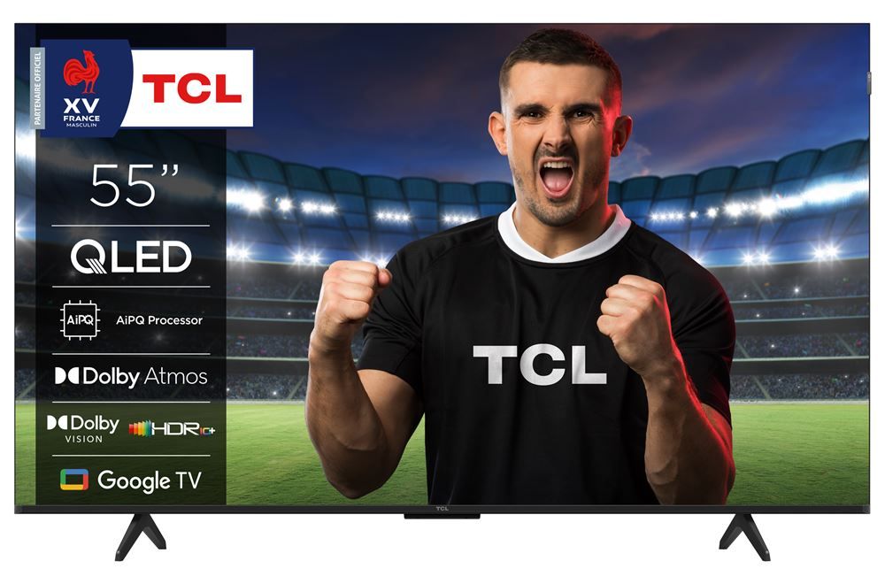TV TCL 55P79K de 138 cm con tecnología QLED 4K UHD y acabado en aluminio pulido