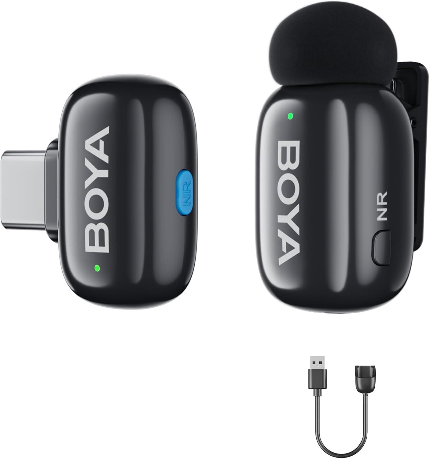 Gothicana by EMP Wireless USB C Microphone Mini, Noise Cancellation, 3 Voice Transformations for YouTube, Podcasts and Vlogging
