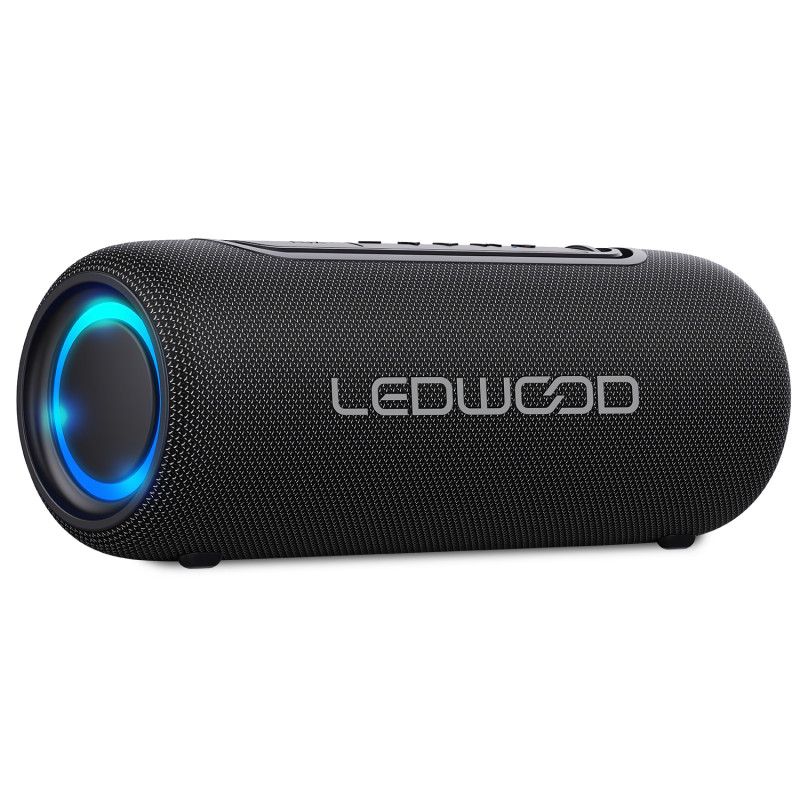 Ledwood XS100 Autonomous Hi-Fi Speaker with LED Effect, Bluetooth, USB, TWS, IPX5, Voice Assistant, 10W RMS, 2000mAh Battery