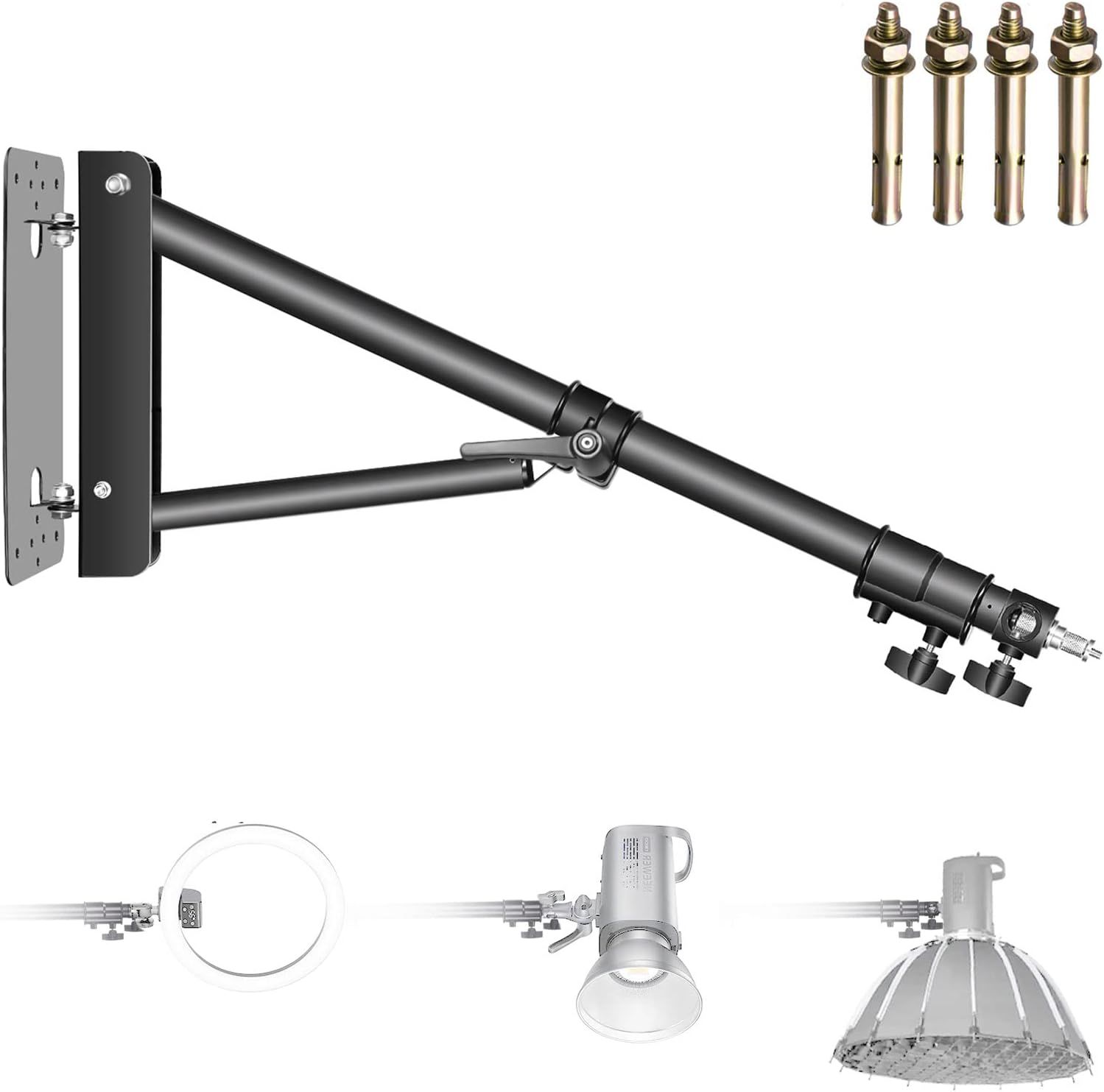 Neewer Adjustable Triangle Wall Mount for Studio Photography Equipment