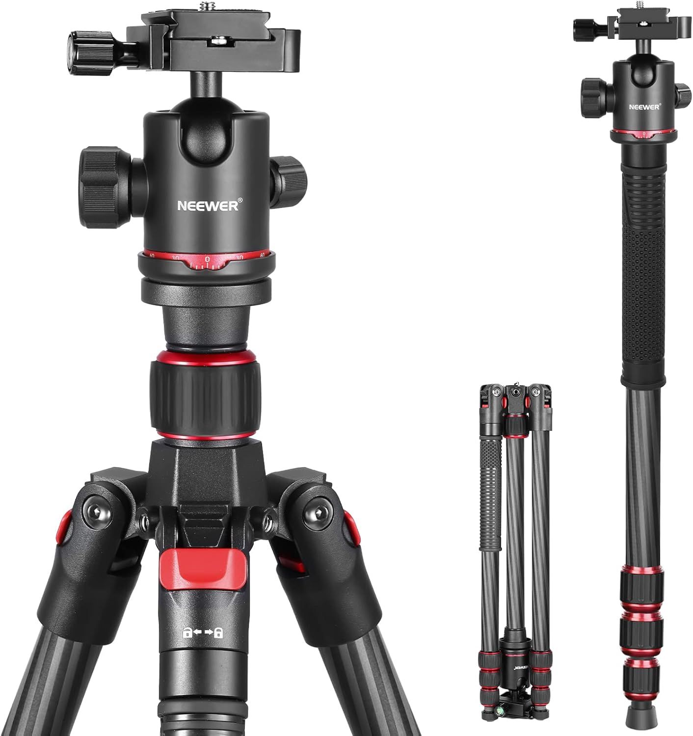 Neewer 66-Inch Carbon Fiber Tripod Monopod with Arca-Style Quick Release Plate