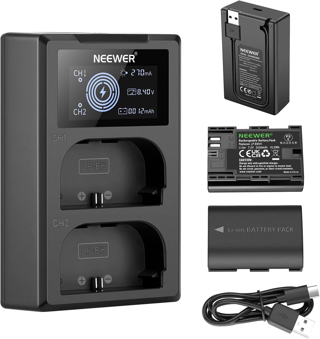 Neewer LP-E6NH Battery Charger Kit