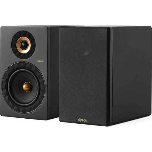 Elipson Prestige Facet II 8B Bookshelf Speaker - Matte Black and Gold
