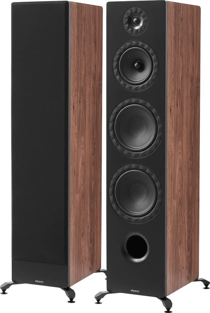 Elipson Prestige Facet II 24F Bookshelf Speaker - Nutwood and Matte Black