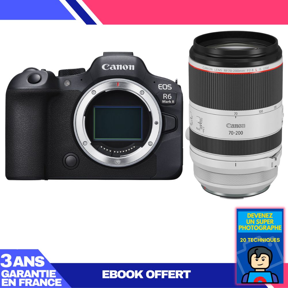Canon EOS R6 Mark II + RF 70-200mm f/2.8 L IS USM + Ebook 'Devenez Un Super Photographe'