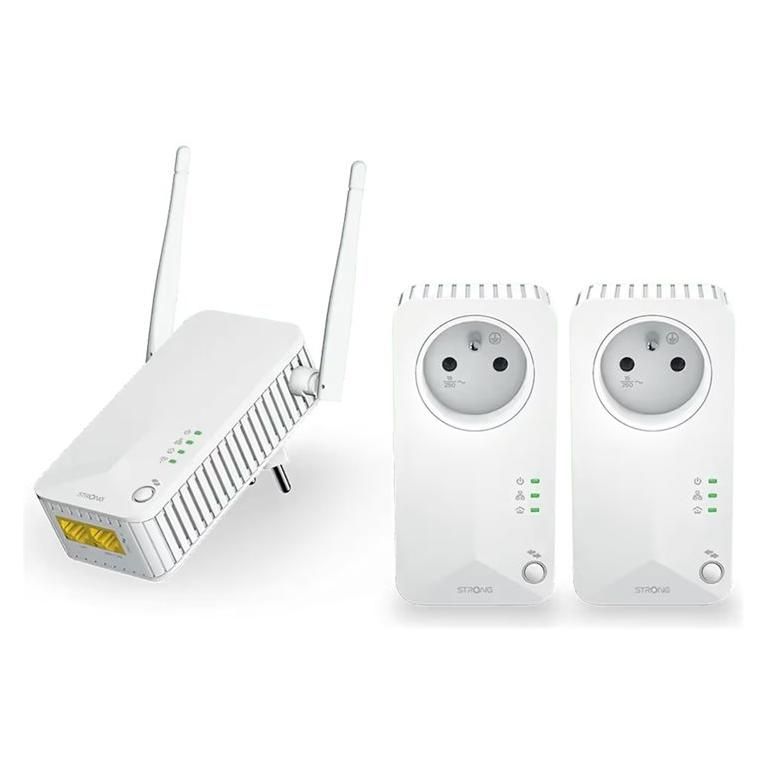 Strong Powerline 600 Trio - HomePlug AV (HPAV) 2.4GHz Wall-Mount Adapter Kit