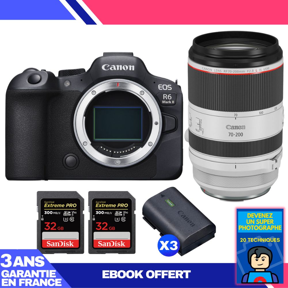 Canon EOS R6 Mark II Kit with RF 70-200mm f/2.8 L IS USM and Accessories