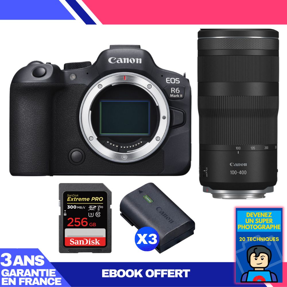 Canon EOS R6 Mark II Lens Kit with RF 100-400mm f/5.6-8 IS USM and SanDisk 256GB Extreme PRO SDXC Card