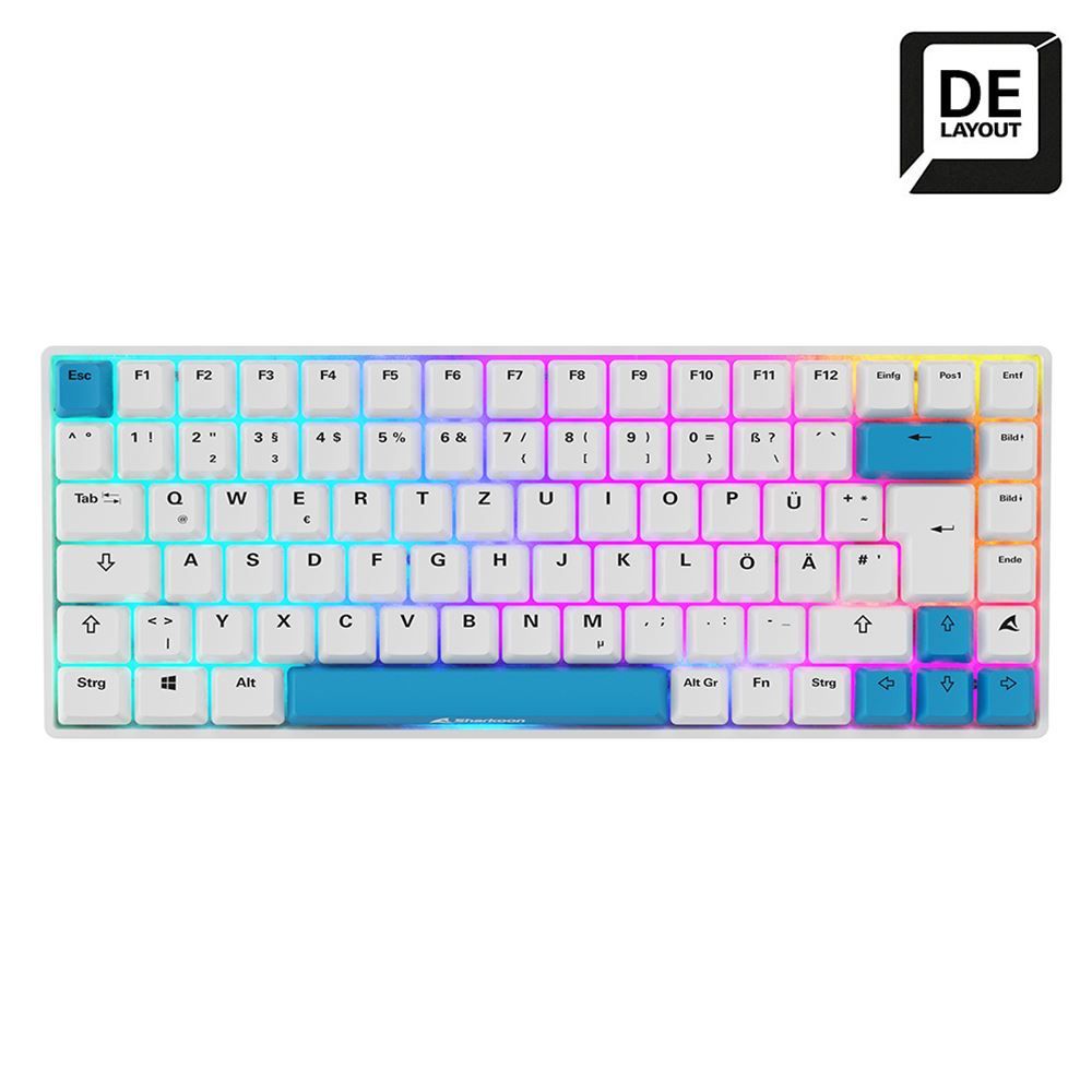 Sharkoon Skiller SGK50 S3 PBT Mechanical Gaming Keyboard, USB, QWERTZ Layout, White