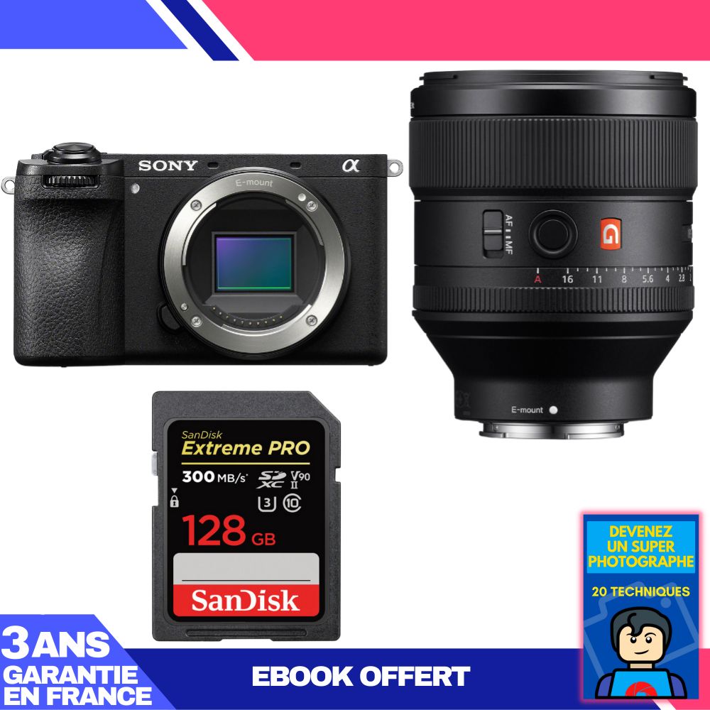 Sony A6700 + FE 85mm f/1.4 GM Lens + 128GB SanDisk Extreme PRO UHS-II SDXC Card + 'Become a Super Photographer' Ebook