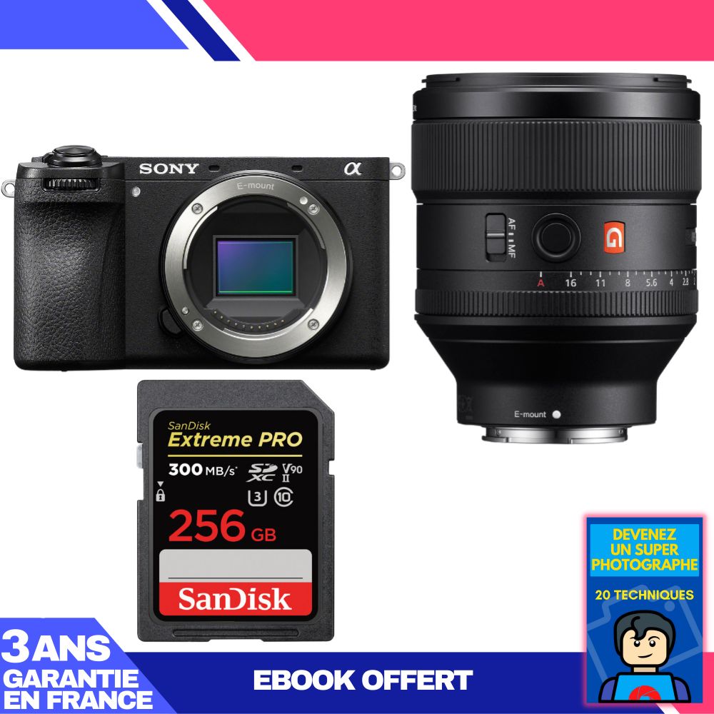 Sony A6700 + FE 85mm f/1.4 GM Lens + 256GB SanDisk Extreme PRO SDXC Card + 'Become a Super Photographer' Ebook