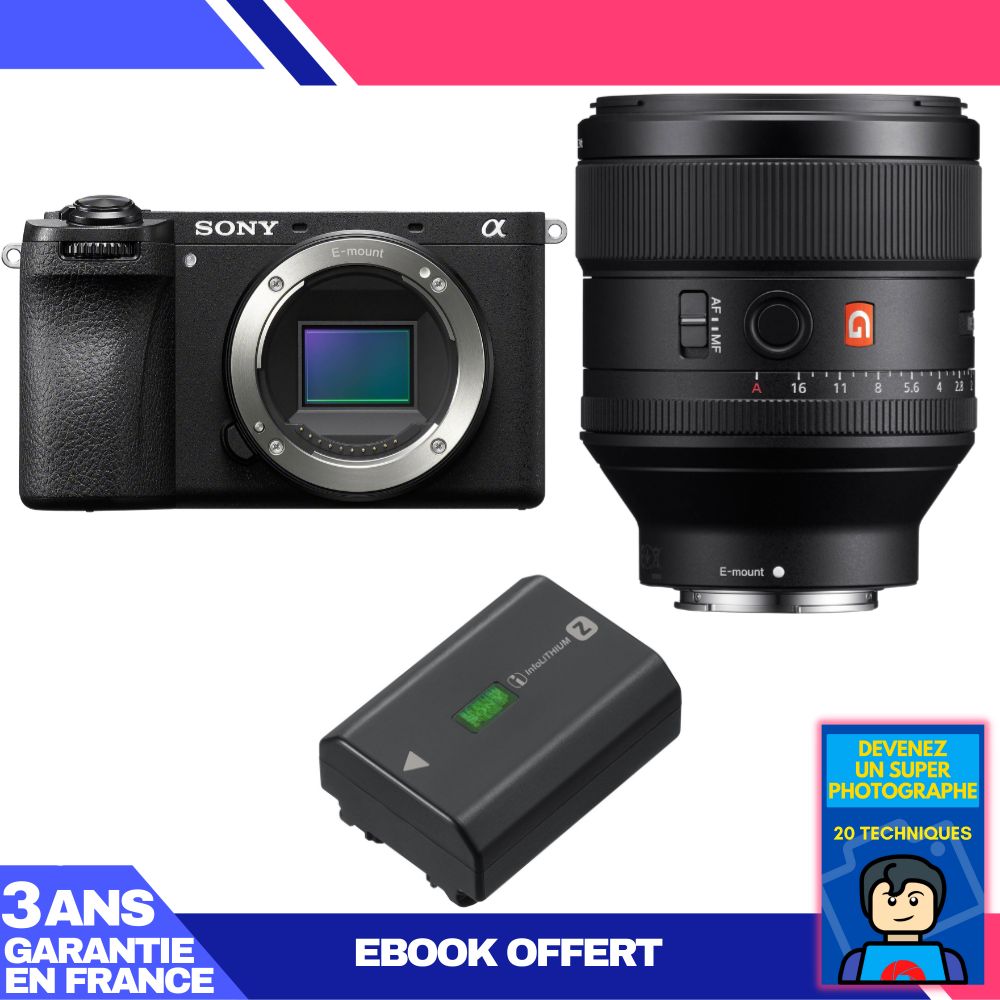 Sony A6700 Body + FE 85mm f/1.4 GM Lens + Sony NP-FZ100 Battery + 'Become a Super Photographer' Ebook