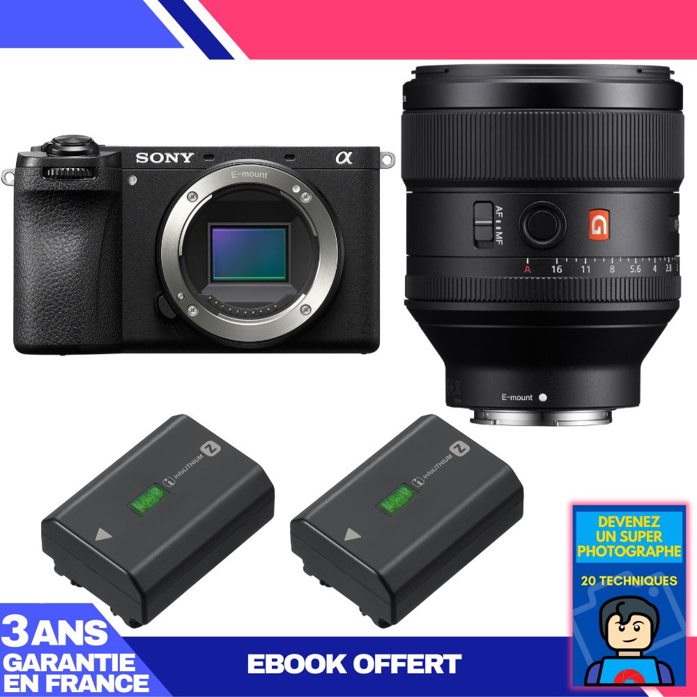 Sony A6700 + FE 85mm f/1.4 GM Lens + 2 Sony NP-FZ100 Batteries + 'Become a Super Photographer' Ebook