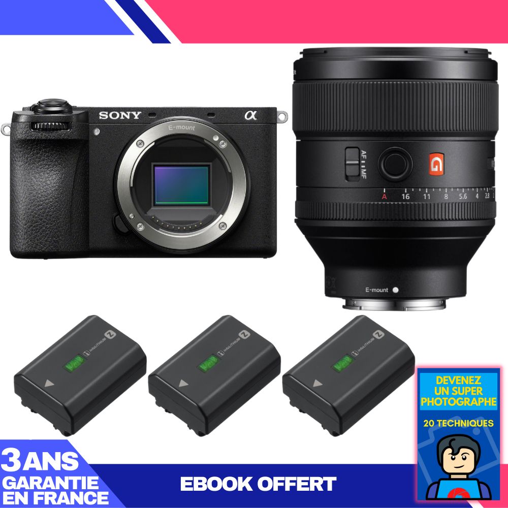 Sony A6700 + FE 85mm f/1.4 GM Lens + 3x NP-FZ100 Batteries + 'Become a Super Photographer' Ebook