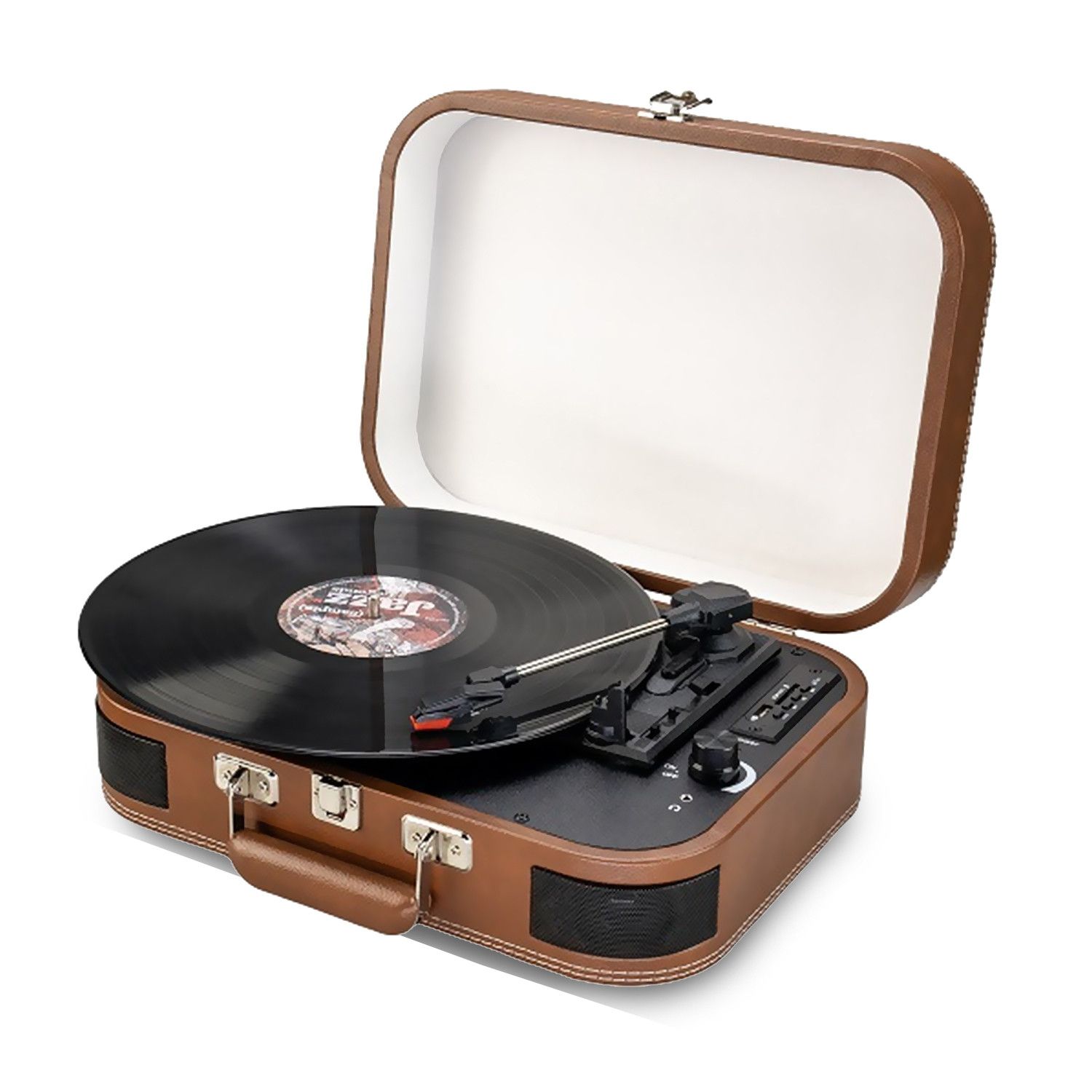 Reproductor de vinilo portátil Inovalley TD14 Bluetooth retro (Tamaño: 8 pulgadas, Color: Negro, Capacidad: 128 GB)