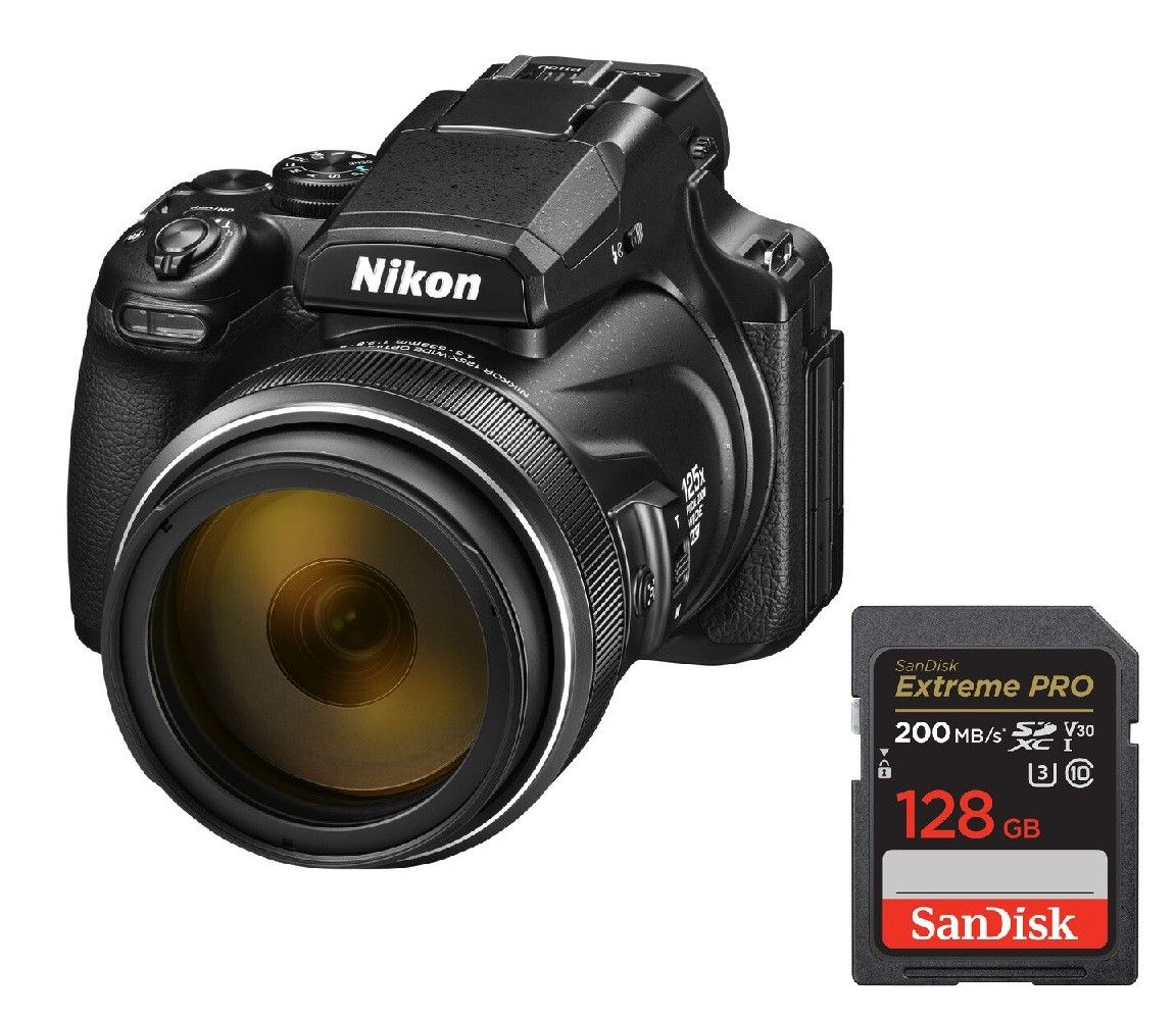 Nikon COOLPIX P1100 16MP Black + SanDisk Extreme PRO 128GB