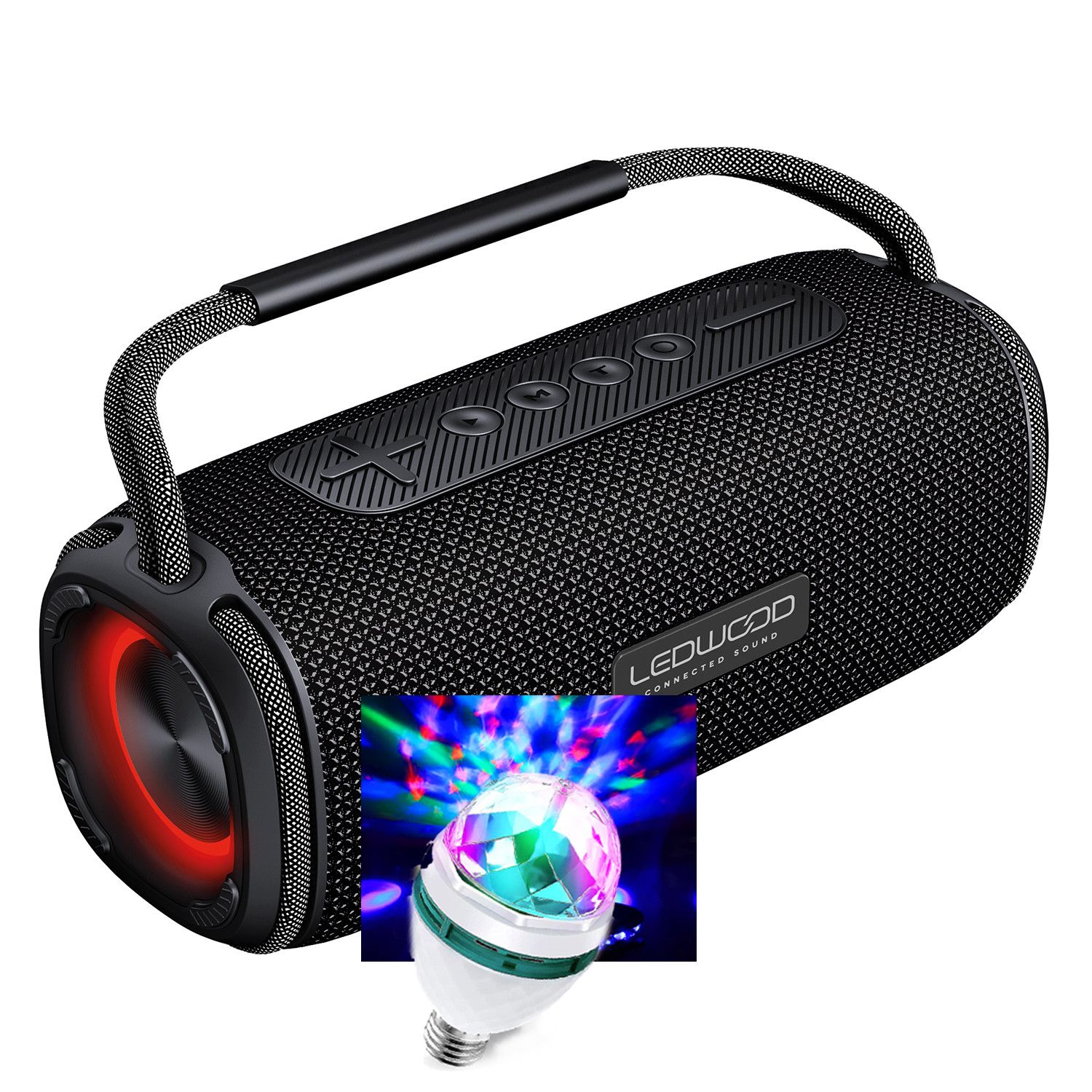 Ledwood XTR160 Bluetooth Speaker with LED Effect, Black